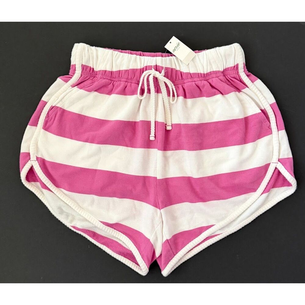 NEW Aerie American Eagle Womens XS L shorts Poolside terry knit striped Pink